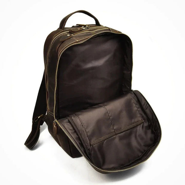 Leather Backpack Women, Leather Rucksack Knapsack Laptop Backpack, Work Daily Brown Backpack,