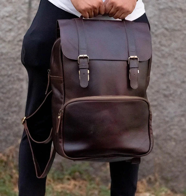 Vintage Leather Backpack, Brown Leather Backpack, Rucksack, Leather Backpack,