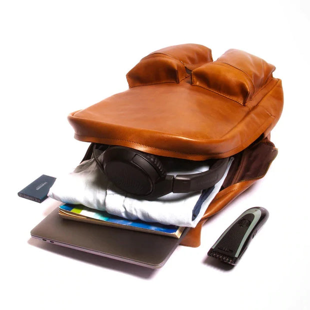 Vintage Leather Backpack, Brown Leather Backpack, Rucksack, Personalized Men Leather Backpack, Hipster Backpack gifts for him her
