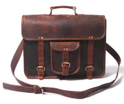 18 Inch Leather Laptop Bags For Men | Leather Messenger Bags | Leather Shoulder Bags | Leather Shoulder Bag for Men, Leather College Bag, Leather School Bag