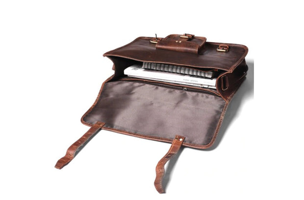 18 Inch Leather Laptop Bags For Men | Leather Messenger Bags | Leather Shoulder Bags | Leather Shoulder Bag for Men, Leather College Bag, Leather School Bag