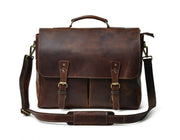 Handmade Buffalo Leather Messenger Cross-body Laptop Bag, Travel Handbag, Office Handbag Briefcase, Rustic Bag