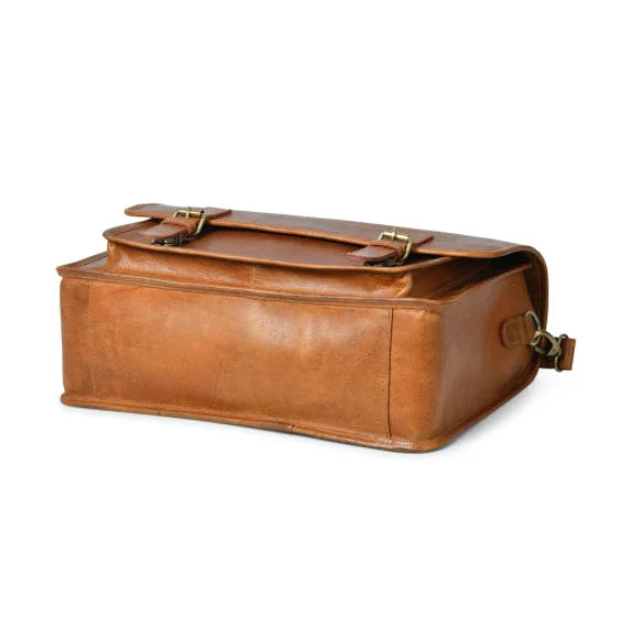 Retro full grain genuine Hunter Leather Laptop Messenger Bag Office Briefcase College bag portfolio work bag Leather satchel