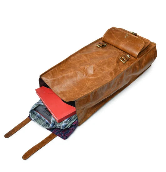 Top Quality Leather Backpack | Leather Travel Bag | Leather Work Bag | Roll top