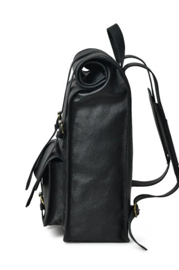 Top Quality Black Leather Bag Leather Backpack | Leather Travel Bag | Leather Work Bag