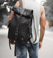 Personalised Gifts For Him|Leather Rolltop Backpack|Mens Travel Bag|Backpack For Women|Leather Work Bag|Rolltop Rucksack|Fathers Day Gift