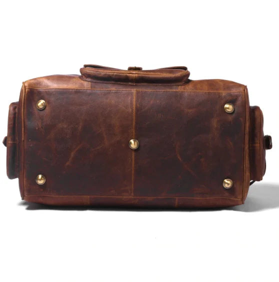 Leather Holdall | Overnight Bag Full Grain Leather Duffle Bag Genuine Leather Weekender Bag