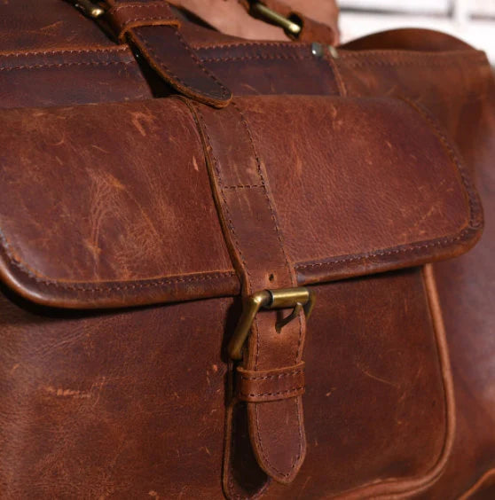 Leather Holdall | Overnight Bag Full Grain Leather Duffle Bag Genuine Leather Weekender Bag