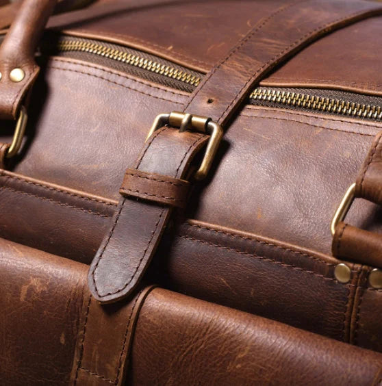 Leather Holdall | Overnight Bag Full Grain Leather Duffle Bag Genuine Leather Weekender Bag
