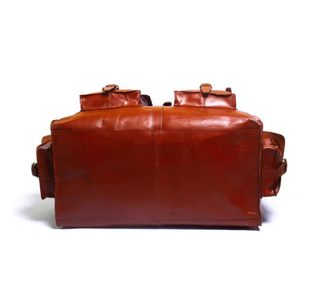 Leather Holdall | Overnight Bag Full Grain Leather Duffle Bag Genuine Leather Weekender Bag