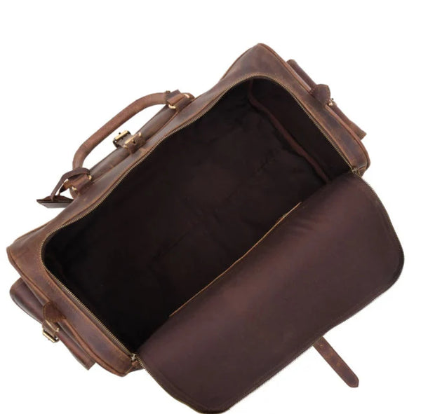 Leather Duffle Bag |  Overnight Bag For Men | Personalized Leather Weekender Bag | Traveler Bag | Simple Bag
