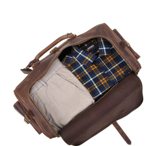 Leather Duffle Bag |  Overnight Bag For Men | Personalized Leather Weekender Bag | Traveler Bag | Simple Bag