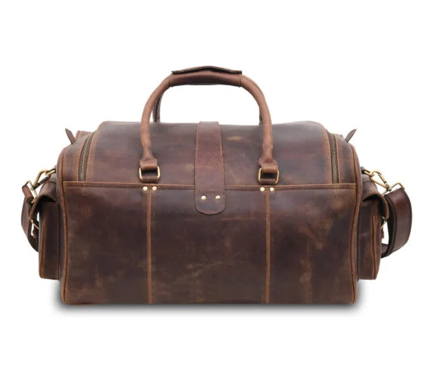 Leather Duffle Bag |  Overnight Bag For Men | Personalized Leather Weekender Bag | Traveler Bag | Simple Bag