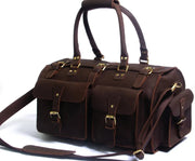 Monogrammed Leather | Travel Bag | Leather Holdall | Overnight Bag | Carry on Bag | Personalized Gifts For | Leather Duffle Bag