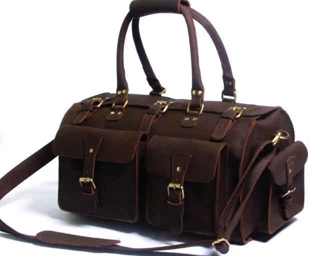 Monogrammed Leather | Travel Bag | Leather Holdall | Overnight Bag | Carry on Bag | Personalized Gifts For | Leather Duffle Bag