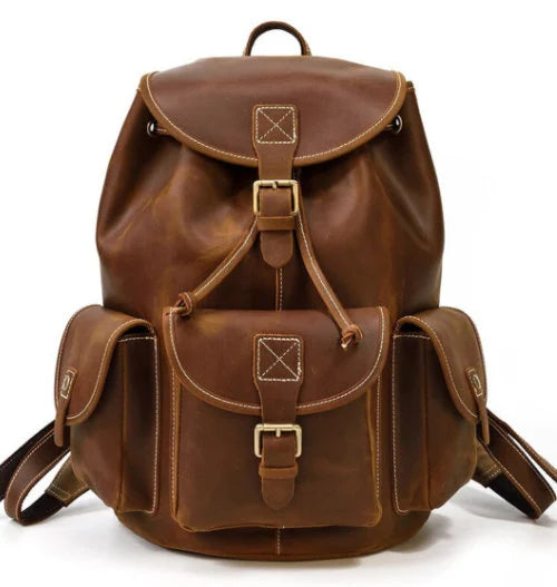 School Leather backpack Leather Laptop Backpack
