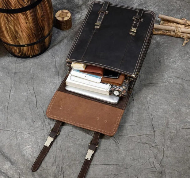 Vintage Leather Backpack, Brown Leather Backpack