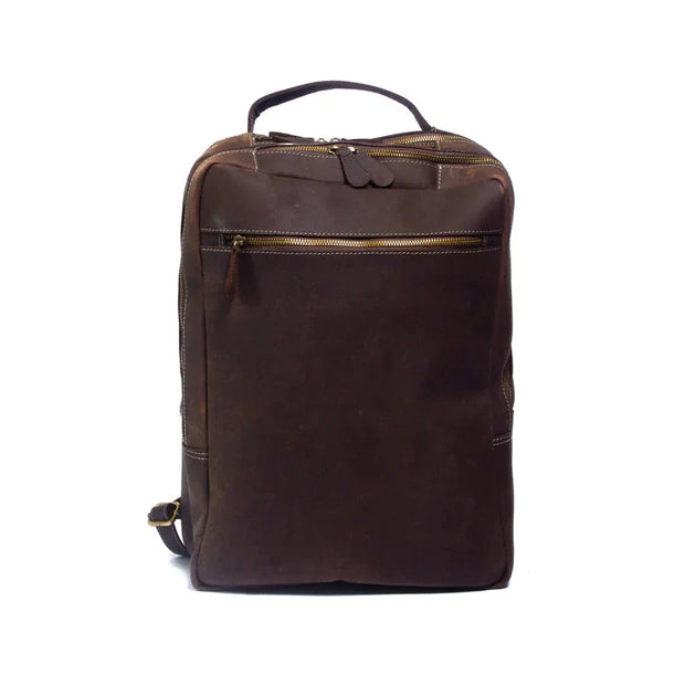 Leather Backpack Women, Leather Rucksack Knapsack Laptop Backpack, Work Daily Brown Backpack,