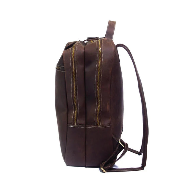 Leather Backpack Women, Leather Rucksack Knapsack Laptop Backpack, Work Daily Brown Backpack,