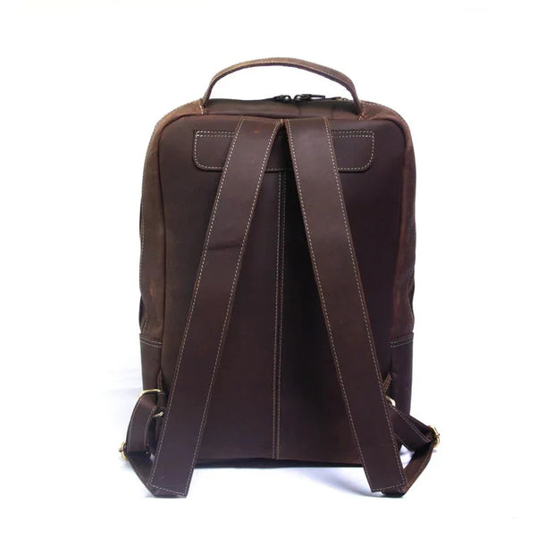 Leather Backpack Women, Leather Rucksack Knapsack Laptop Backpack, Work Daily Brown Backpack,