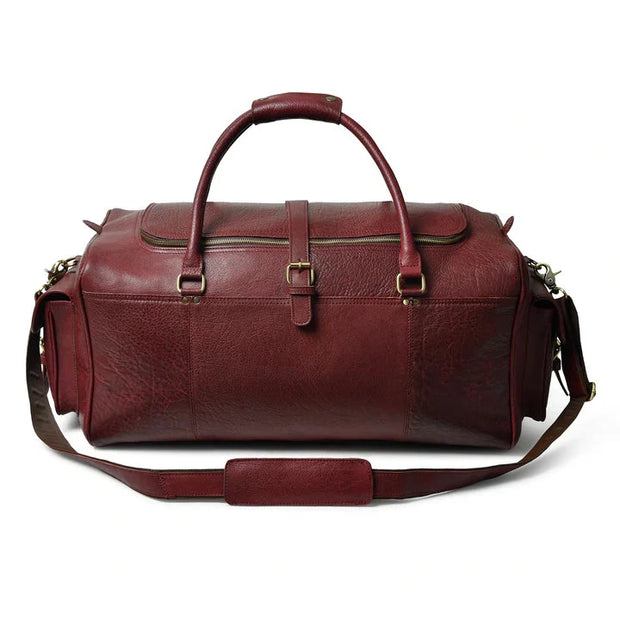 Brown Leather Bag Genuine Leather Weekender Bag / Overnight Bag