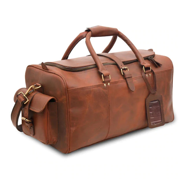 Full Grain Leather Duffle Bag Genuine Leather Weekender Bag/Leather Holdall/Overnight Bag