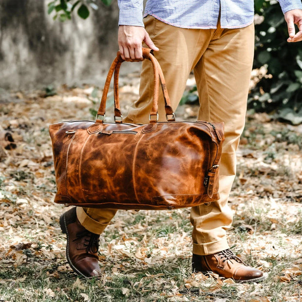 Leather Duffle Bag, Large Travel Bag, Mens Leather Weekend Bag, Holdall Bag,
