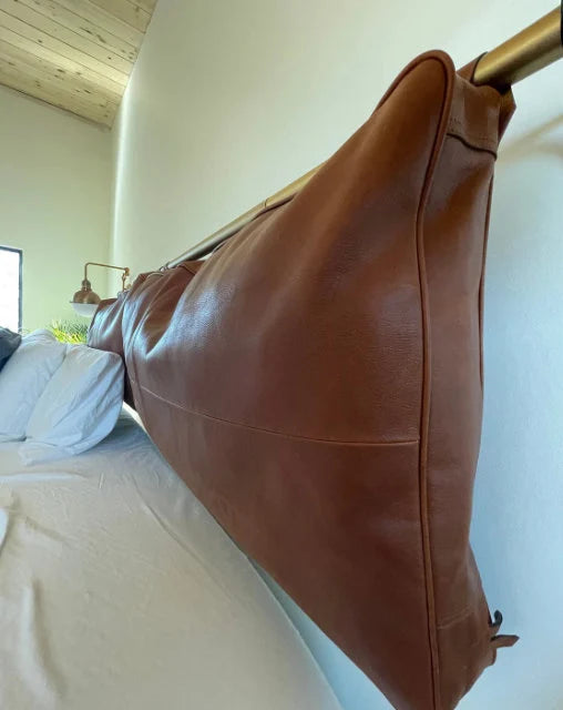 Customized Genuine Leather Headboard Cover | Headboard Cushion | Queen Size Headboard | Wall Hang Cushion Cover | Hanging Leather Headboard