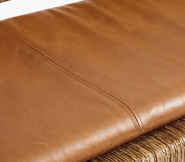 Custom genuine leather replacement cushions. Ideal for benches, mid-century chairs, Leather Bench Cushion
