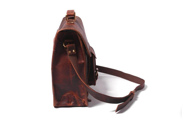 18 Inch Leather Laptop Bags For Men | Leather Messenger Bags | Leather Shoulder Bags | Leather Shoulder Bag for Men, Leather College Bag, Leather School Bag