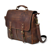 Handmade Buffalo Leather Messenger Cross-body Laptop Bag, Travel Handbag, Office Handbag Briefcase, Rustic Bag