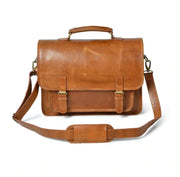 Retro full grain genuine Hunter Leather Laptop Messenger Bag Office Briefcase College bag portfolio work bag Leather satchel