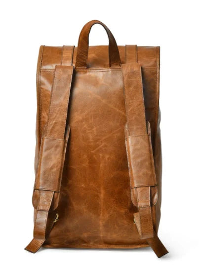 Top Quality Leather Backpack | Leather Travel Bag | Leather Work Bag | Roll top