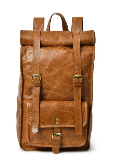 Top Quality Leather Backpack | Leather Travel Bag | Leather Work Bag | Roll top