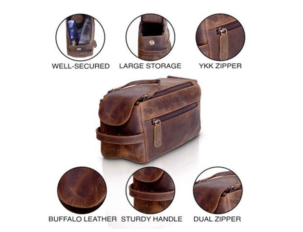 Leather Toiletry Bag Men's Toiletry Bag