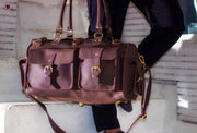 Leather Duffle Bag For Him,Leather Weekender Bag|Leather Holdall|Overnight Bag