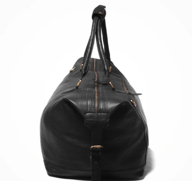 Black Color Full Grain Leather Duffle Bag | Leather Weekender Bag/Leather Holdall | Overnight Bag Men | Carryon Bag