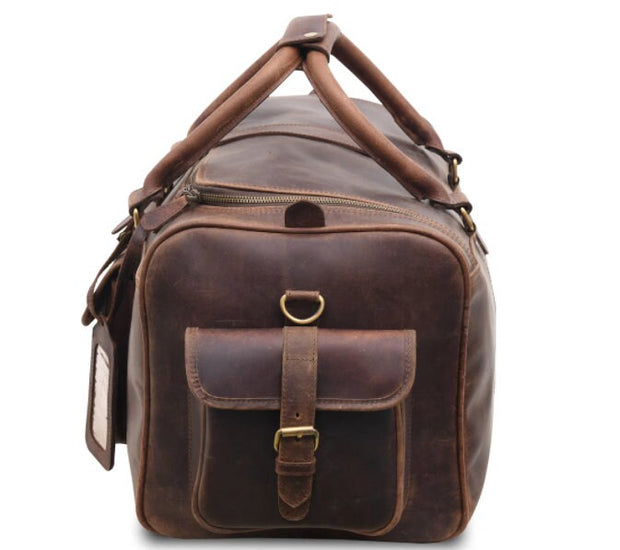 Full Grain Leather Duffle Bag Leather Weekender Bag|Leather Holdall For Men|Overnight Bag