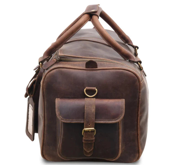 Leather Duffle Bag |  Overnight Bag For Men | Personalized Leather Weekender Bag | Traveler Bag | Simple Bag