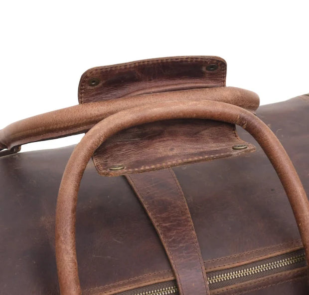Full Grain Leather Duffle Bag Leather Weekender Bag|Leather Holdall For Men|Overnight Bag