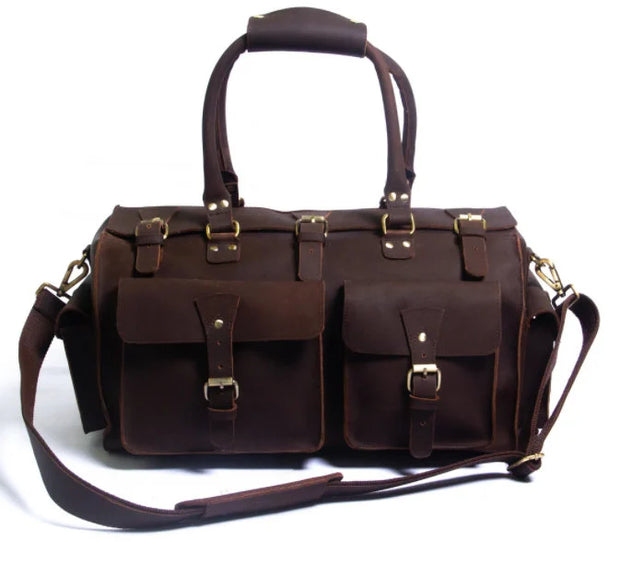 Monogrammed Leather | Travel Bag | Leather Holdall | Overnight Bag | Carry on Bag | Personalized Gifts For | Leather Duffle Bag