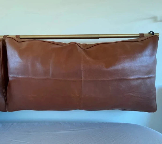 Customized Genuine Leather Headboard Cover | Headboard Cushion | Queen Size Headboard | Wall Hang Cushion Cover | Hanging Leather Headboard
