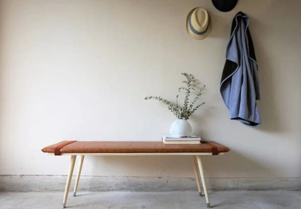 Custom genuine leather replacement cushions. Ideal for benches, mid-century chairs, Leather Bench Cushion